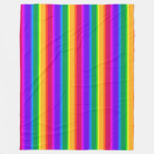 不規則なレインボーストライプズ フリースブランケット (正面)