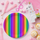 不規則なレインボーストライプズ ペーパープレート (パーティー)