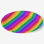 不規則なレインボーストライプズ ペーパープレート (アングル)