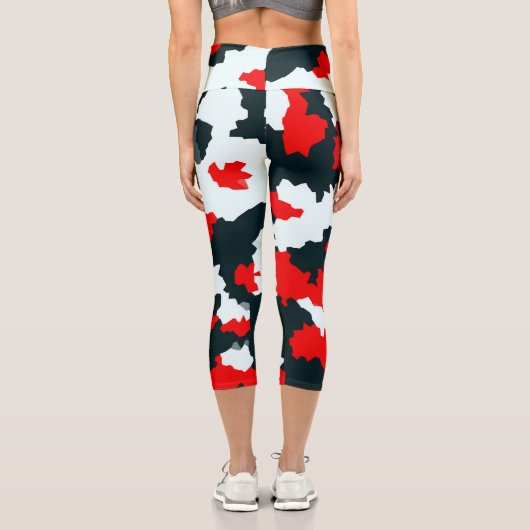 不規則な幾何学的抽象芸術モザイクカモフラージュ カプリレギンス (裏面)