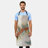 不規則な曲線絵画抽象芸術 エプロン (着用した状態)