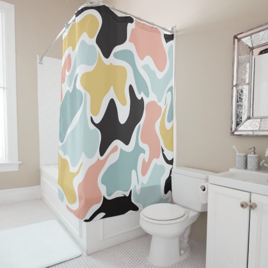 不規則な模様のシャワーカーテン シャワーカーテン (インサイチュ)