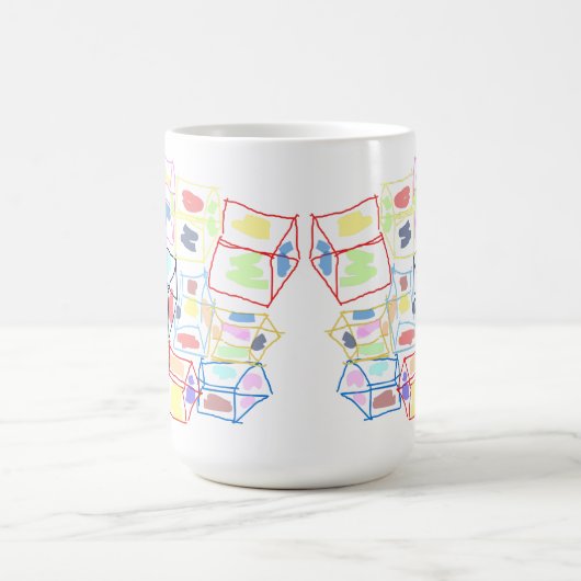 不規則な積み重ねボックス(抽象芸術) コーヒーマグカップ (中央)