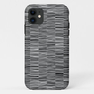 不規則な線 – 黒いiPhoneケースの白 iPhone 11 ケース
