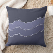 不規則な裂け目クールの灰色のストライプの青 クッション (ブランケット)