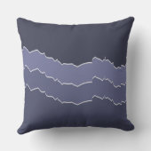 不規則な裂け目クールの灰色のストライプの青 クッション (裏面)