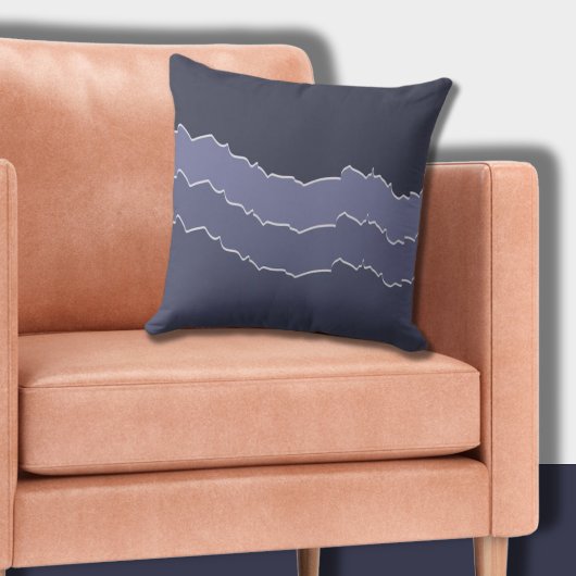 不規則な裂け目クールの灰色のストライプの青 クッション