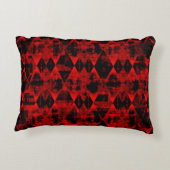 不規則な赤と黒のダイヤ疑問に思ン アクセントクッション (裏面)