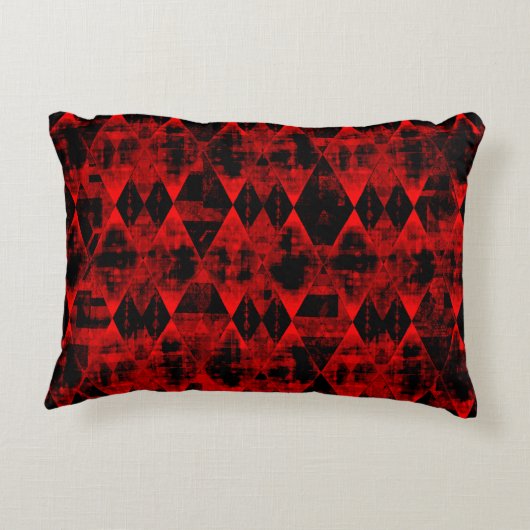 不規則な赤と黒のダイヤ疑問に思ン アクセントクッション (裏面)