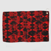 不規則な赤と黒のダイヤ疑問に思ン ゴルフタオル (横)