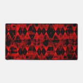 不規則な赤と黒のダイヤ疑問に思ン デスクマット (正面)