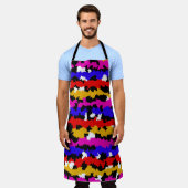 不規則な都市抽象芸術フラクタルパターンデザイン エプロン (着用した状態)