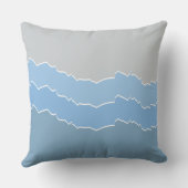 不規則な青い破れたレイヤードストライプ クッション (裏面)