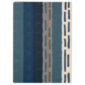 不規則な青と中性のストライプと微妙なチェック クリップボード (裏面)