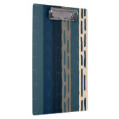 不規則な青と中性のストライプと微妙なチェック クリップボード (右)