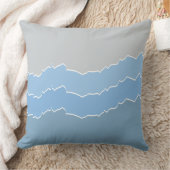 不規則な青の破れたレイヤードストライプ クッション (ブランケット)