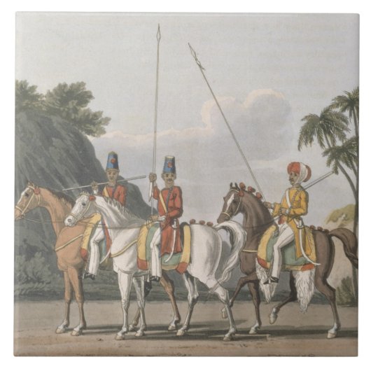 不規則な騎兵隊、ベンガルの軍隊は1817年、5つをからのめっきします タイル (正面)