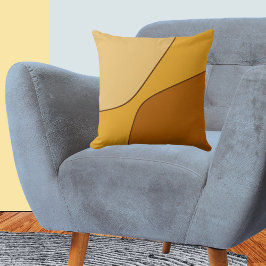 不規則な黄色と黄金色のブラウンの四分の一形のクッション クッション