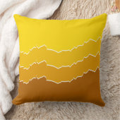 不規則な黄色の裂けたレイヤードストライプ クッション (ブランケット)