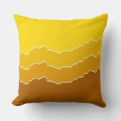 不規則な黄色の裂けたレイヤードストライプ クッション (正面)