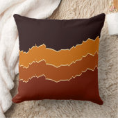 不規則に引き裂かれた暖かいオレンジと黒のストライプ クッション (ブランケット)