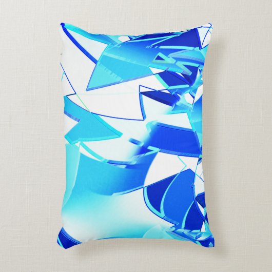不規則に澄んねじれた青い画像 アクセントクッション (正面(垂直))