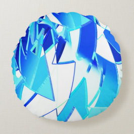 不規則に澄んねじれた青い画像 ラウンドクッション