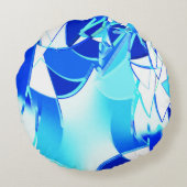 不規則に澄んねじれた青い画像 ラウンドクッション (裏面)