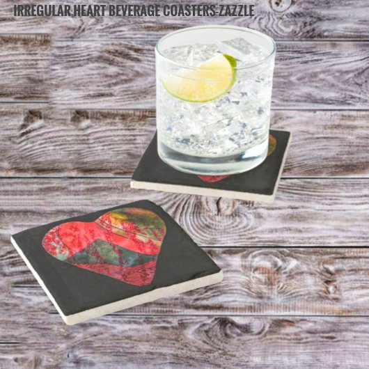 不規則ハート ストーンコースター