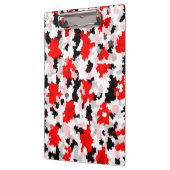 不規則抽象芸術パターン赤白黒デザイン クリップボード (左)