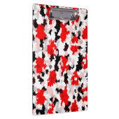 不規則抽象芸術パターン赤白黒デザイン クリップボード (右)