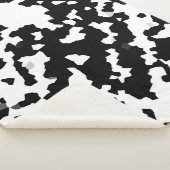 不規則抽象芸術モザイク白黒迷彩柄 シェルパブランケット (3/4)