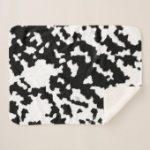 不規則抽象芸術モザイク白黒迷彩柄 シェルパブランケット (正面(横))