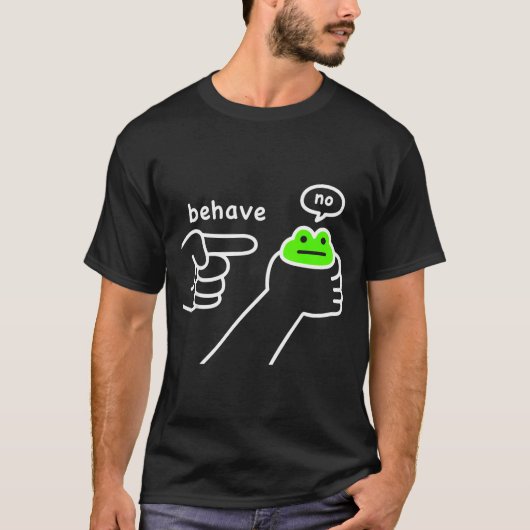 不誠実なカエル 楽しいカエル ミーム ちゃんと行動して カートゥーンD Tシャツ (正面)