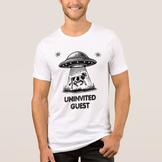 不請け合いゲスト - ビンテージUFO牛誘拐 トライブレンドTシャツ (正面)