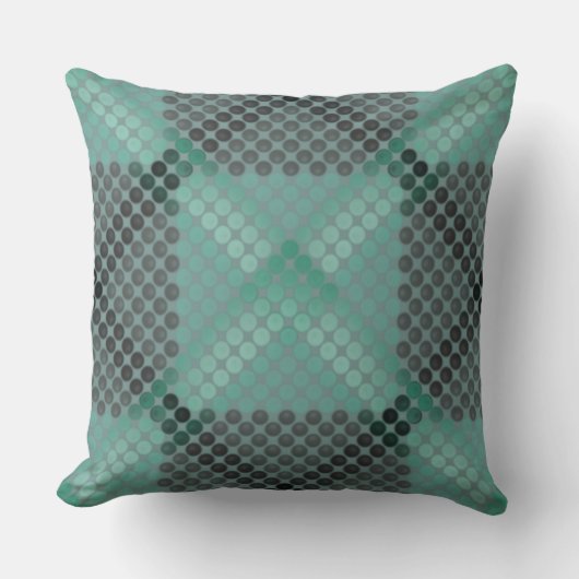 不透明で緑の円またはボール、正方形を形成 クッション (正面)