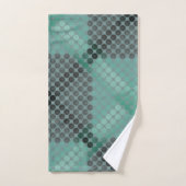 不透明で緑の円またはボール、正方形を形成 バスタオルセット (ハンドタオル)