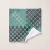 不透明で緑の円またはボール、正方形を形成 バスタオルセット (ウォッシュタオル)