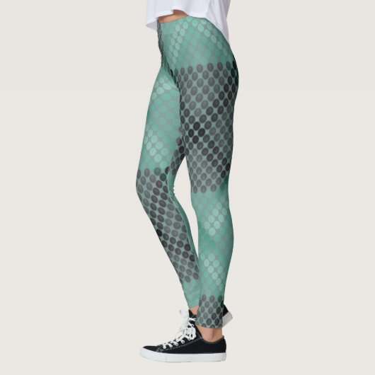 不透明で緑の円またはボール、正方形を形成 レギンス (左)