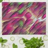 不透明とクロムグリーンとブルゴーニュの斑点の混合 キッチンタオル (折り畳み)