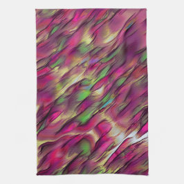 不透明とクロムグリーンとブルゴーニュの斑点の混合 キッチンタオル