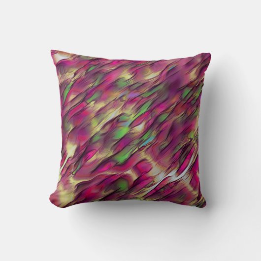 不透明とクロムグリーンとブルゴーニュの斑点の混合 クッション (正面)