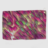 不透明とクロムグリーンとブルゴーニュの斑点の混合 ゴルフタオル (横)