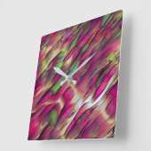 不透明とクロムグリーンとブルゴーニュの斑点の混合 スクエア壁時計 (傾斜)