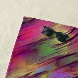 不透明とクロムグリーンとブルゴーニュの斑点の混合 ビーチタオル