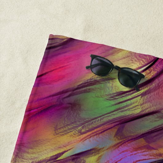 不透明とクロムグリーンとブルゴーニュの斑点の混合 ビーチタオル (インサイチュ)