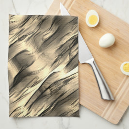 不透明とクロムベージュの起伏のある染みの混合 キッチンタオル