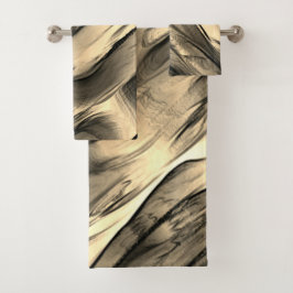 不透明とクロムベージュの起伏のある染みの混合 バスタオルセット