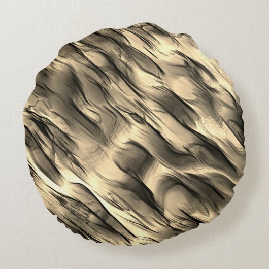 不透明とクロムベージュの起伏のある染みの混合 ラウンドクッション (裏面)