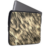 不透明とクロムベージュの起伏のある染みの混合 ラップトップスリーブ (正面右)